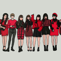 fashion girls black red blackandred